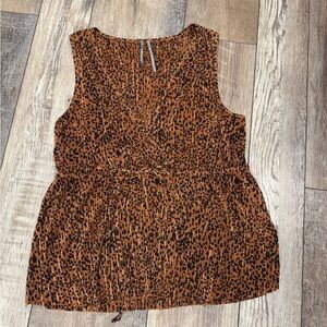 Anthropologie Sleeveless Leopard Top